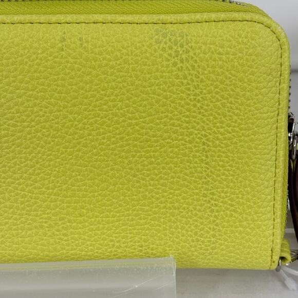 Anne Klein Slim Z/A Wallet Zip Around Wristlet Yellow Bow Detail New 7.5 Inch - Picture 3 of 10